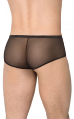 Мужские трусы-шорты с замочками и центральной частью из wet-look ткани