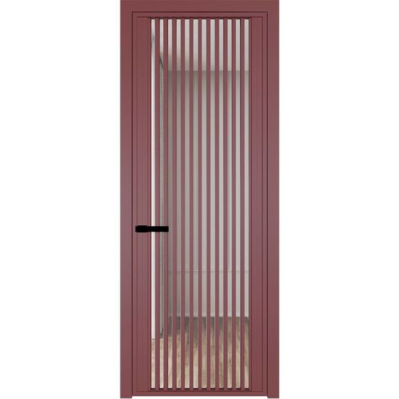 Алюминиевая дверь 3AGP красный антрацит стекло прозрачное