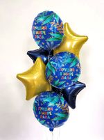 Шар (18''/46 см) Круг, Лучший в мире папа, Синий, 1 шт.