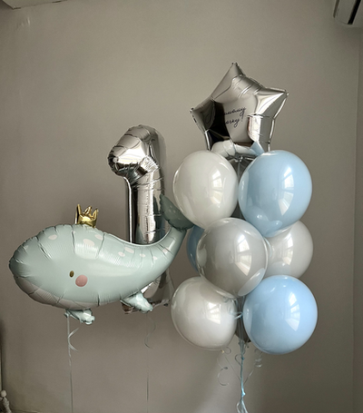 Набор для Ребёнка 36 голубо-серебряный на 1 годик