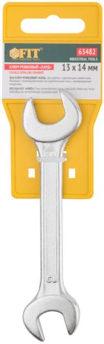 63482 Ключ рожковый "Хард", хромированное покрытие 13х14 мм