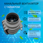 Вентилятор вытяжной канальный TYPHOON 100 2SP AT D100 мм с таймером