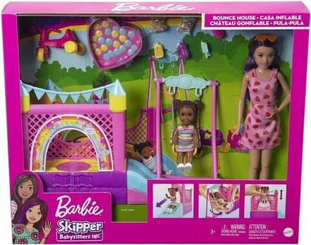 Игровой набор с куклой Барби Няня Шкипер Надувной Замок HHB67