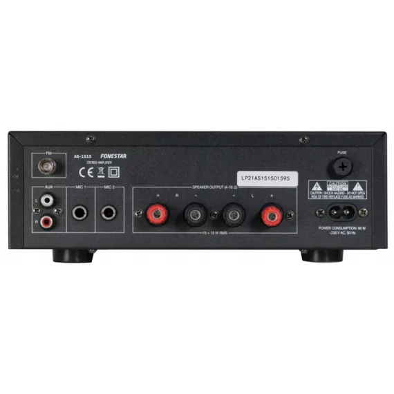 Fonestar AS-1515 - Стереоусилитель Hi-Fi. Приемник Bluetooth. USB / MP3-плеер. FM-радио. Микрофонные