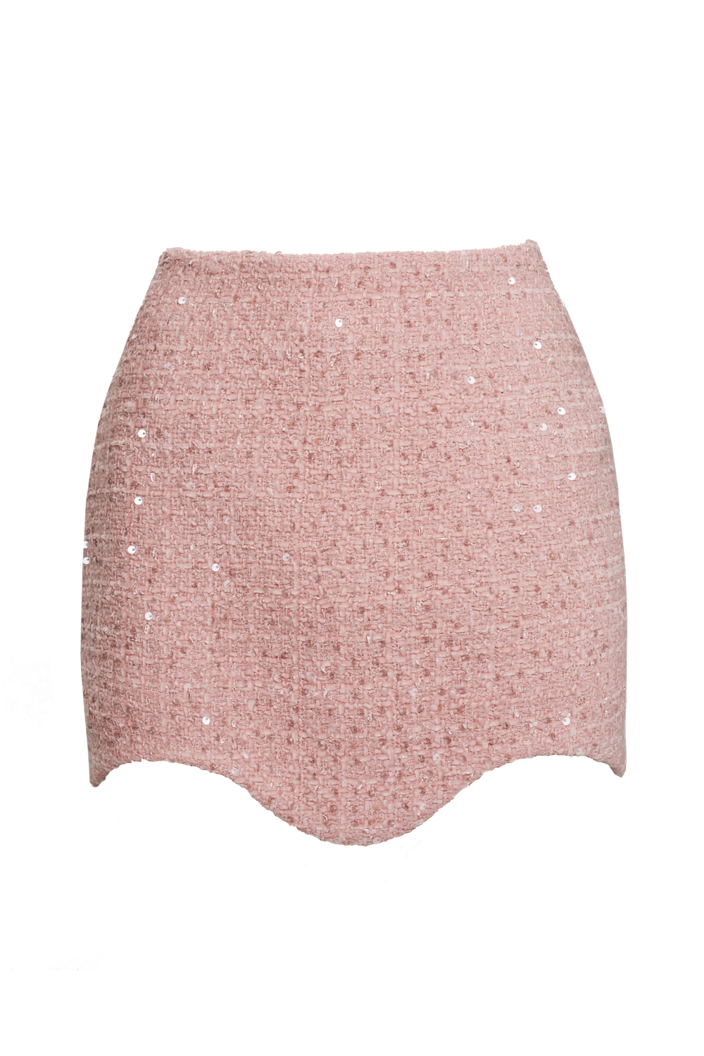 “Summer sparkle” Юбка мини из твида с фигурным срезом