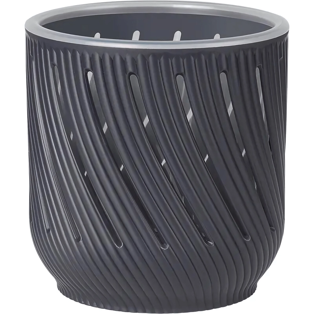 Кашпо для цветов пластиковое 1,3л d-12,5см «Fleurs» Антрацит