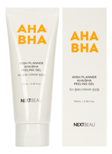 NEXTBEAU Гель-пилинг с AHA/BHA кислотами для проблемной кожи - Wish planner AHA/BHA, 100мл