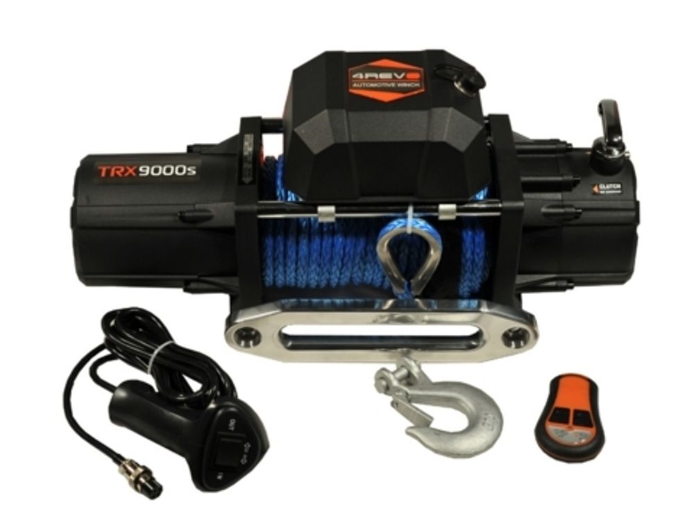 Лебедка автомобильная 4REVO TRX-9000 12V (синтетический трос)