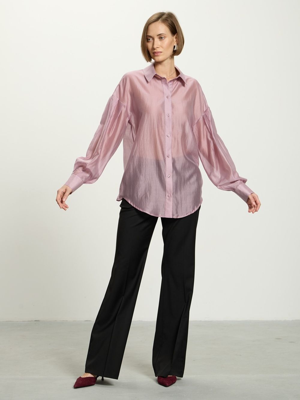 Рубашка Барокко сиреневый шифон