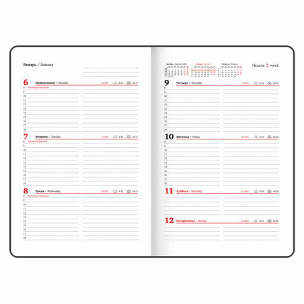 Еженедельник датированный 2025, А5, 145х215 мм, BRAUBERG "Party", под кожу, белый, 115969