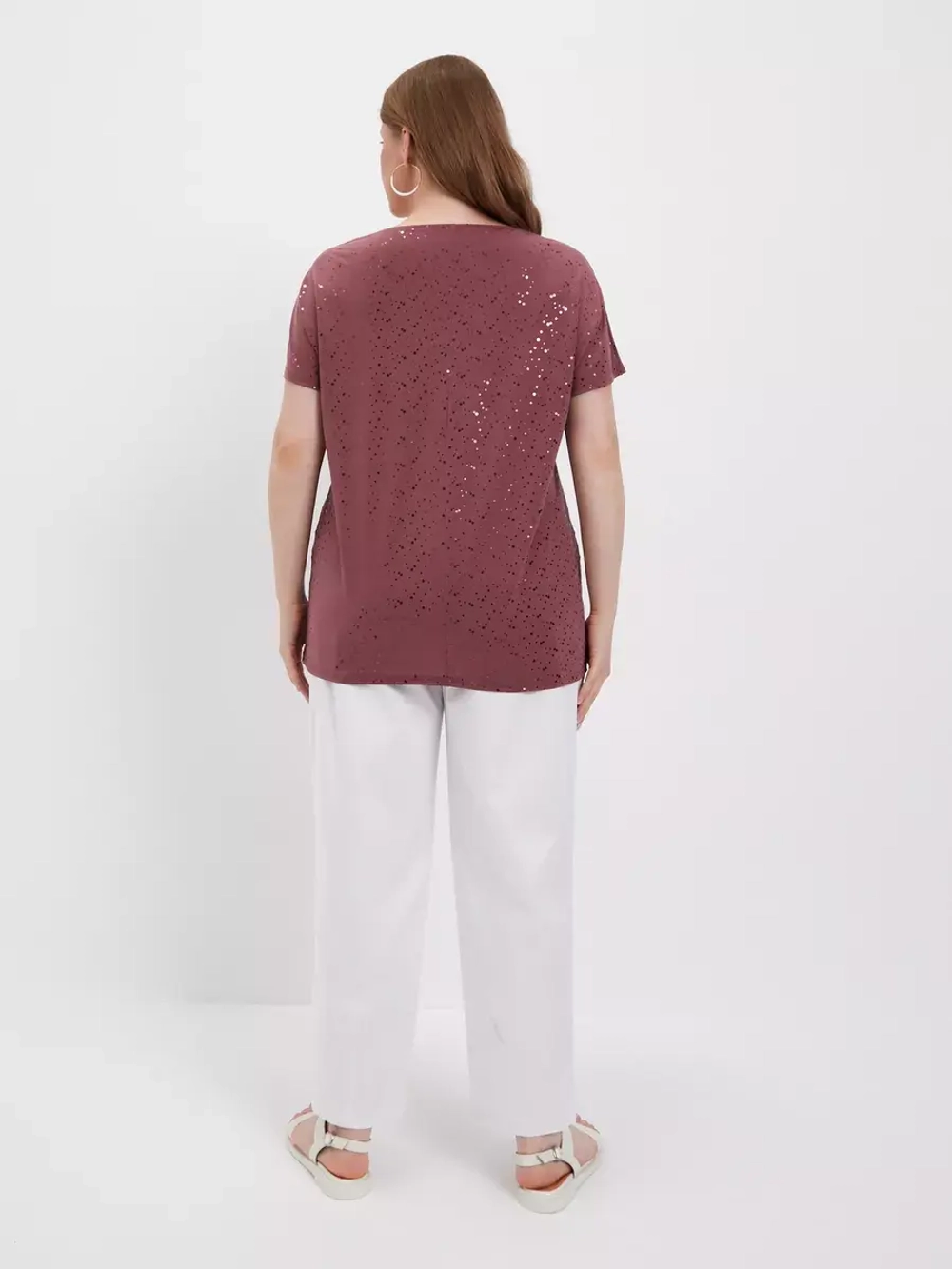 Блузка с пайетками короткий рукав