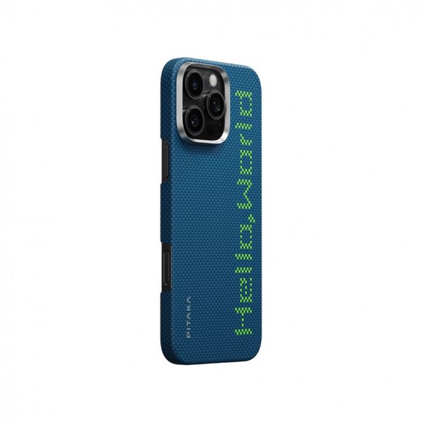Чехол Pitaka Tactile Woven (Lumintex Edition) для iPhone 16 Pro Max, Привет Мир | Hello World