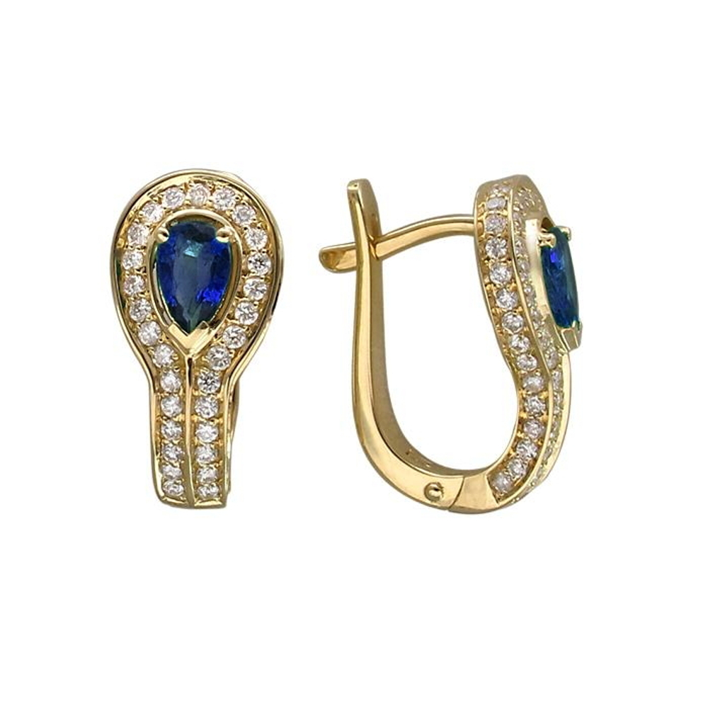 Серьги с бриллиантом  из желтого золота JA-S-648267-1