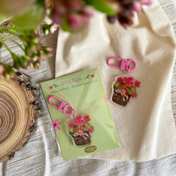 брелочек "котик в розовых цветах" 🌸✨