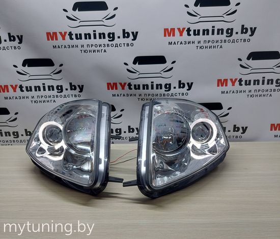 Передние фары angel eyes chrome для Mitsubishi Eclipse D50