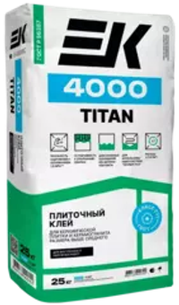 Клей для керамогранита и тяжелых плит ЕК Titan 4000 С1 Т (25кг)