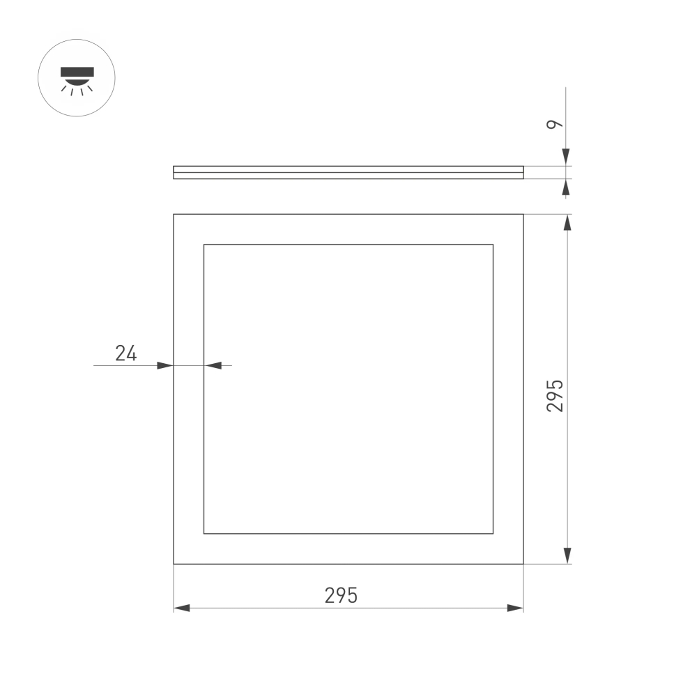 Светильник DL-INTENSO-S300x300-18W Day4000 (WH, 120 deg, CRI90, 230V) (Arlight, IP40 Металл, 5 лет) 043550