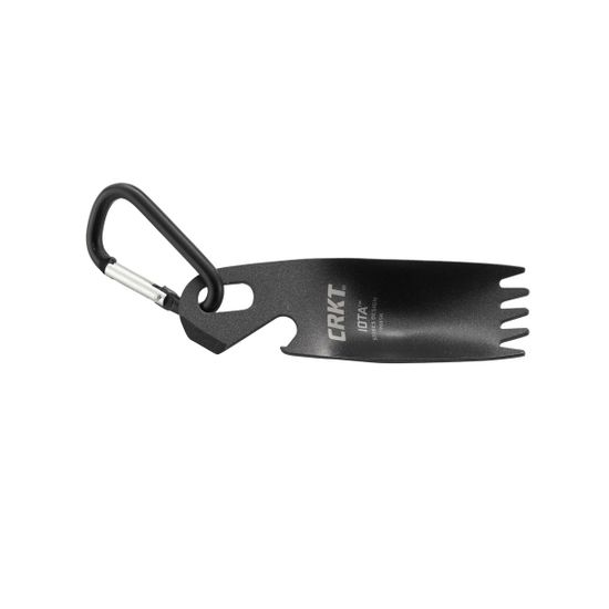CRKT_9085K IOTA Black - ложка-вилка с открывашкой и карабином, алюмин. черн.