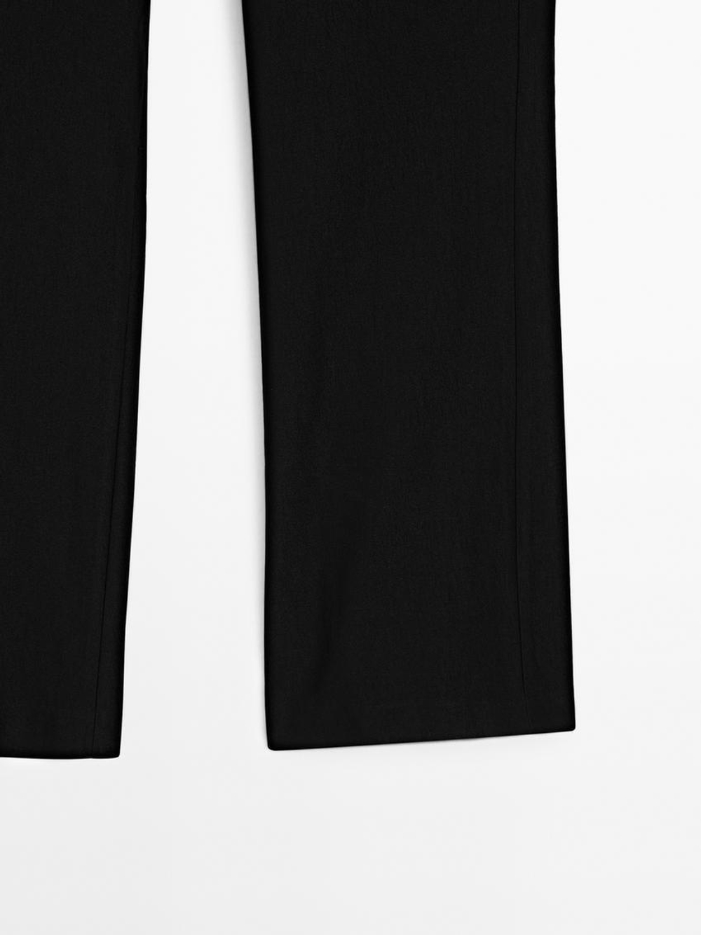 Massimo Dutti Расклешенные брюки из эластичной ткани, черный