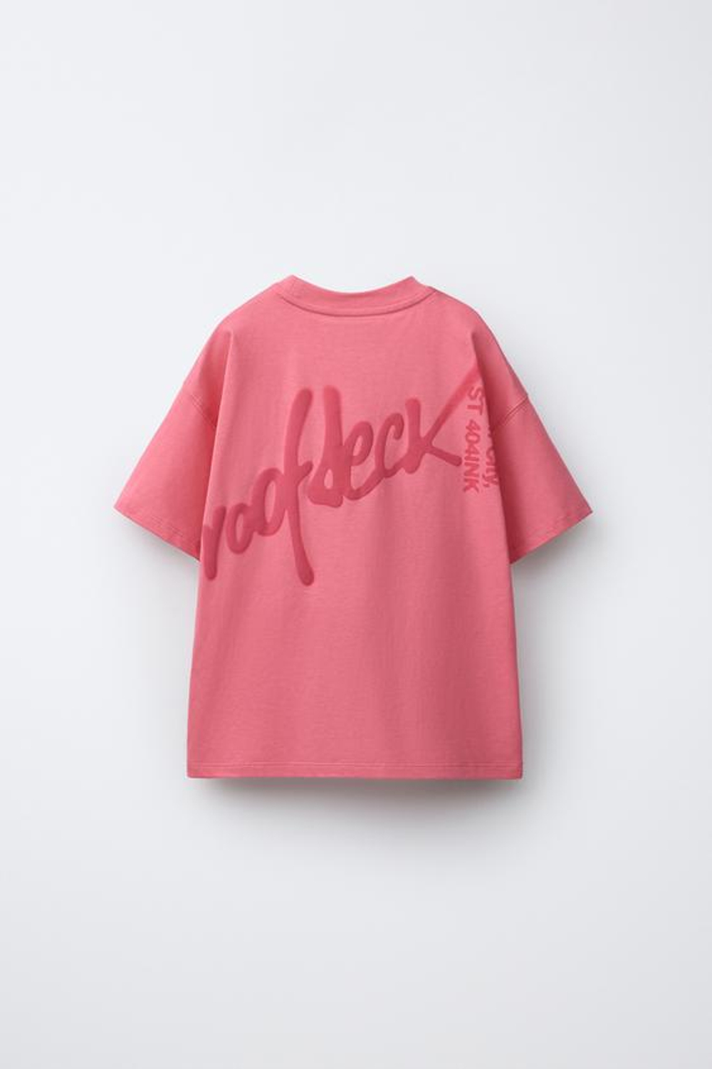 ZARА ФУТБОЛКА С ПРИНТОМ ГРАФФИТИ, РОЗОВЫЙ/БЕЛЫЙ