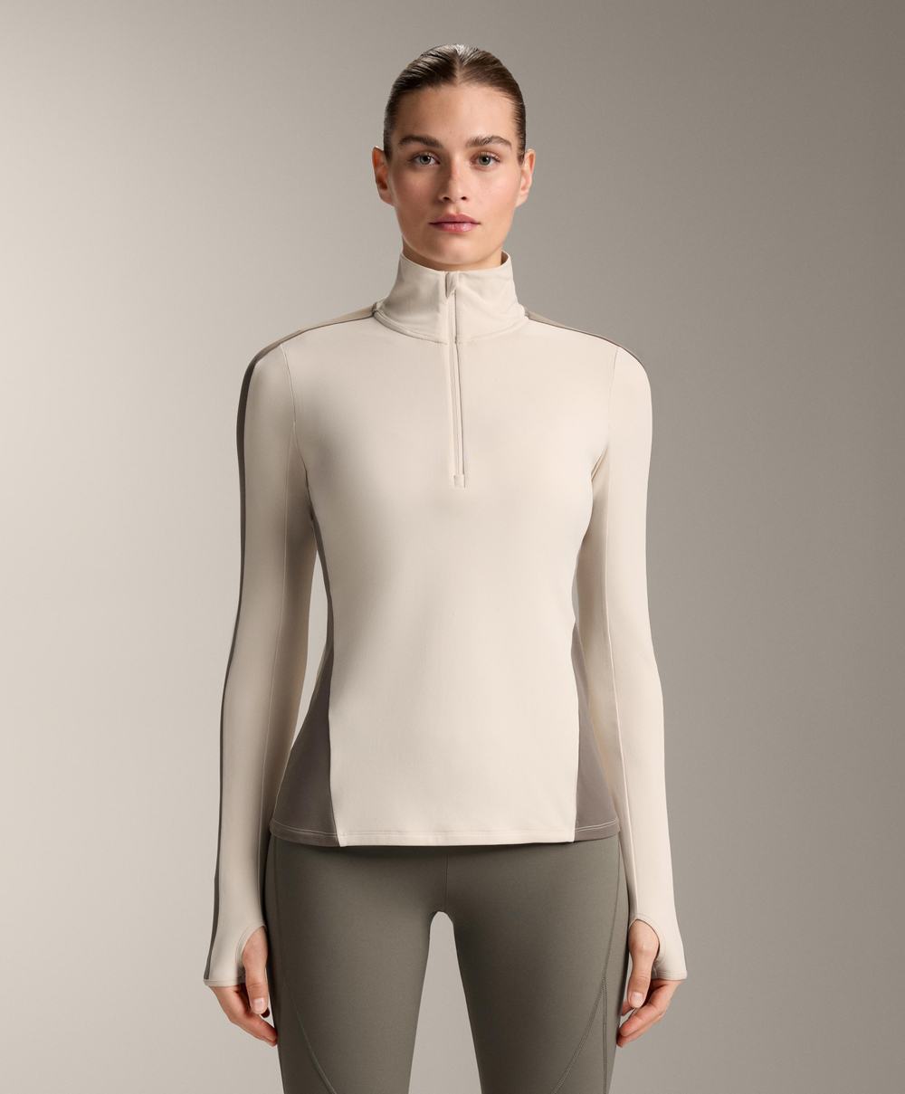 Oysho Термофутболка с застежкой-молнией, норка