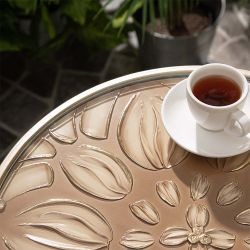 Столик декоративный Зарнички Санфлауэр Айвори Мраморное золото