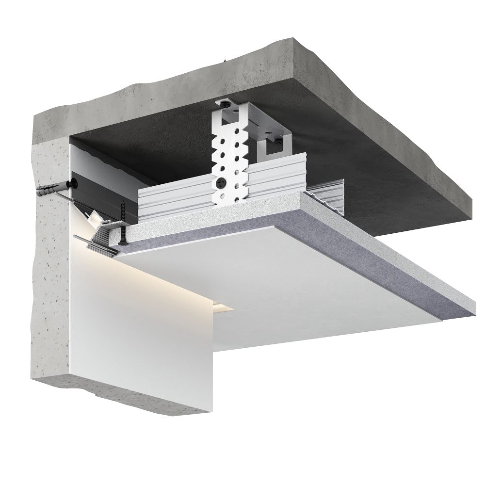 Теневой профиль потолочный под покраску, 2000x50x60 мм