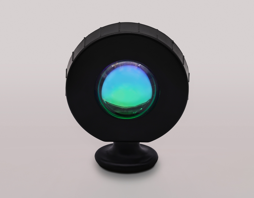 Атмосферная светодиодная настольная лампа с пультом DE8383 BK черный LED RGB 3W (ПДУ RGB)