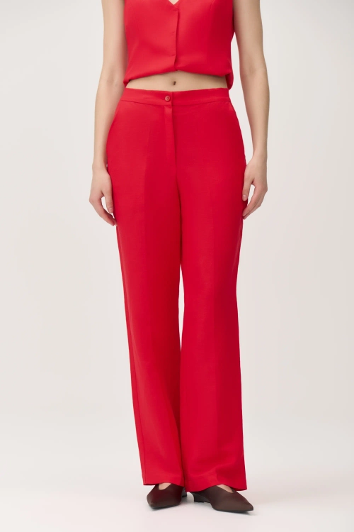 Льняные брюки прямого кроя