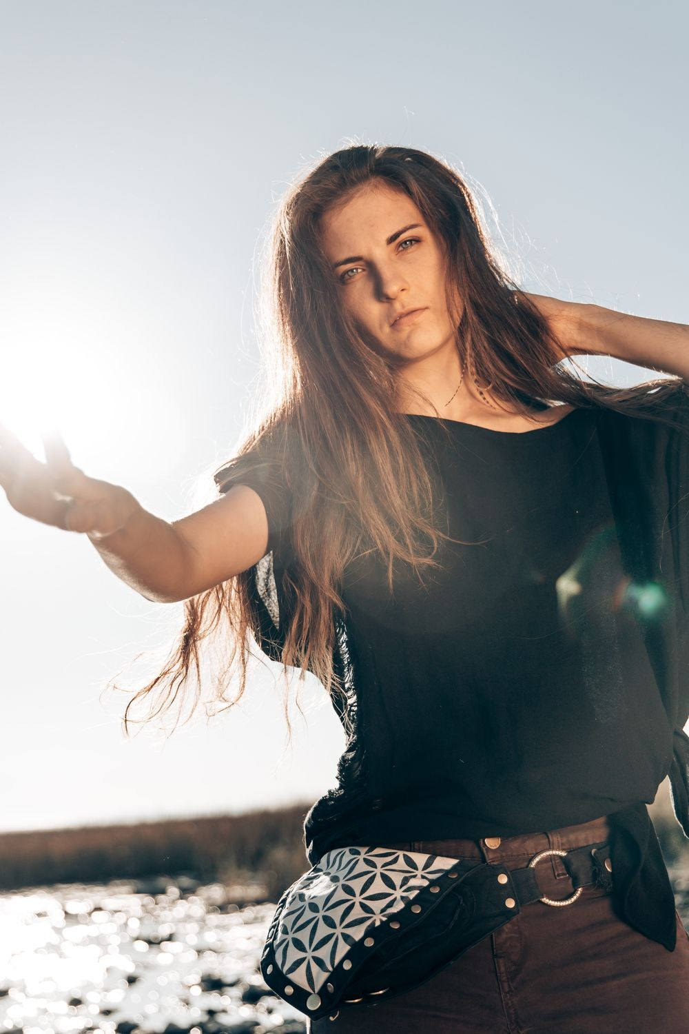 Оверсайз бохо-топ Chintamani (черный)