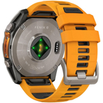 Смарт-часы Garmin Fenix 8 Amoled 51 мм Sapphire Titanium оранжевый браслет, 010-02905-11