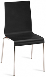 Стул пластиковый Papatya Icon-S, хромированный, антрацит