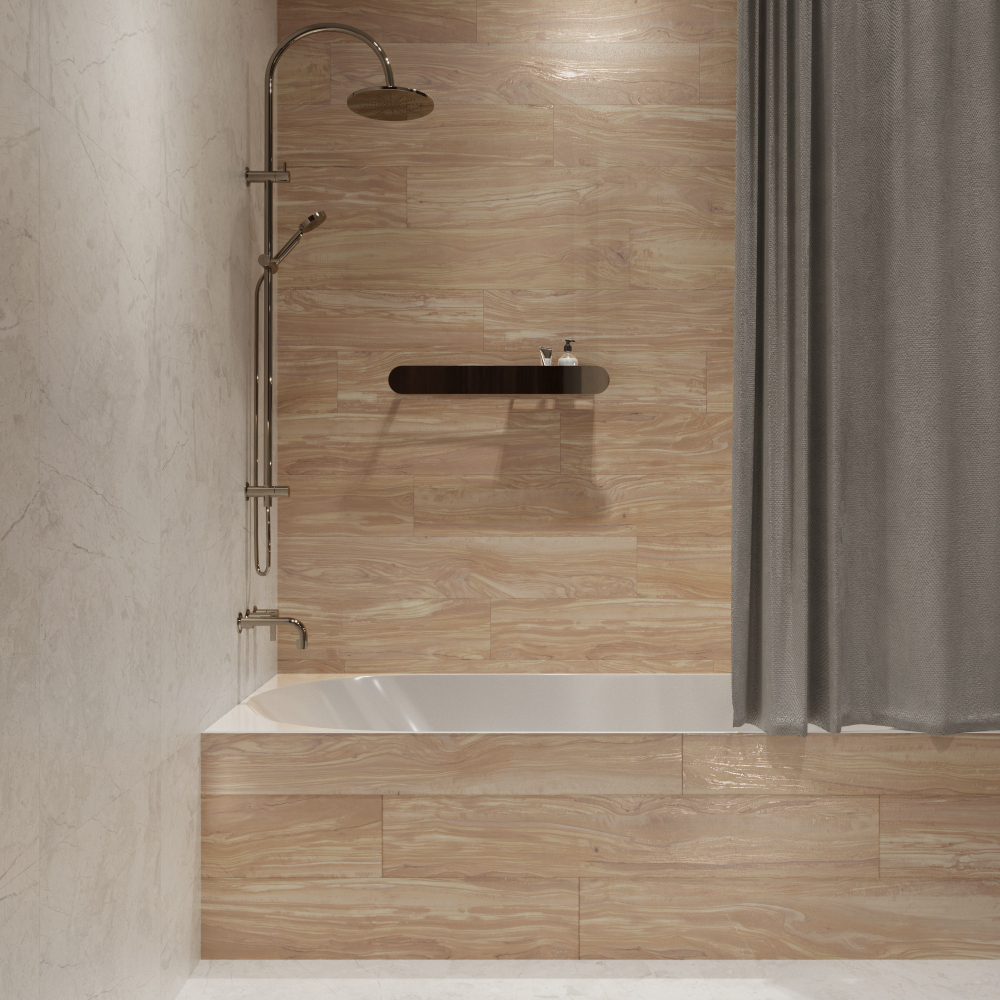 Керамогранит, Creanza, PEARSIAN WOOD IVORY, 1200x200 мм, карвинг