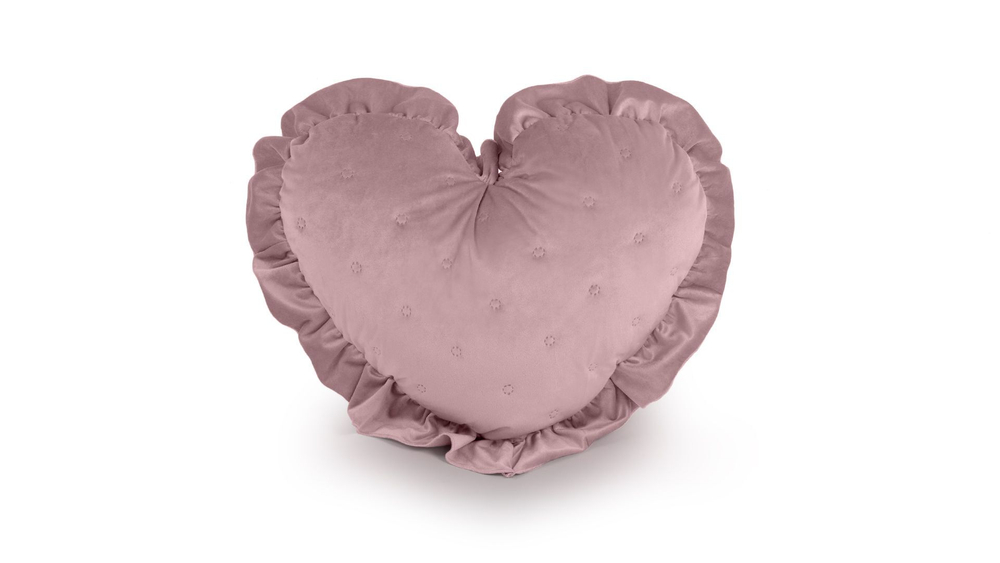 Подушка декоративная сердце с рюшами "Аллюр" РОЗА 45х45см Полиэстр