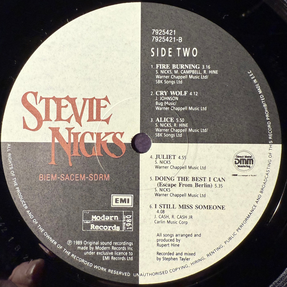 Stevie Nicks ‎– The Other Side Of The Mirror (Европа 1989г.)