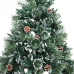 Ёлка «Кристальная» 210 см, Леска+ПВХ, шишки,белое напыление (900 веток)