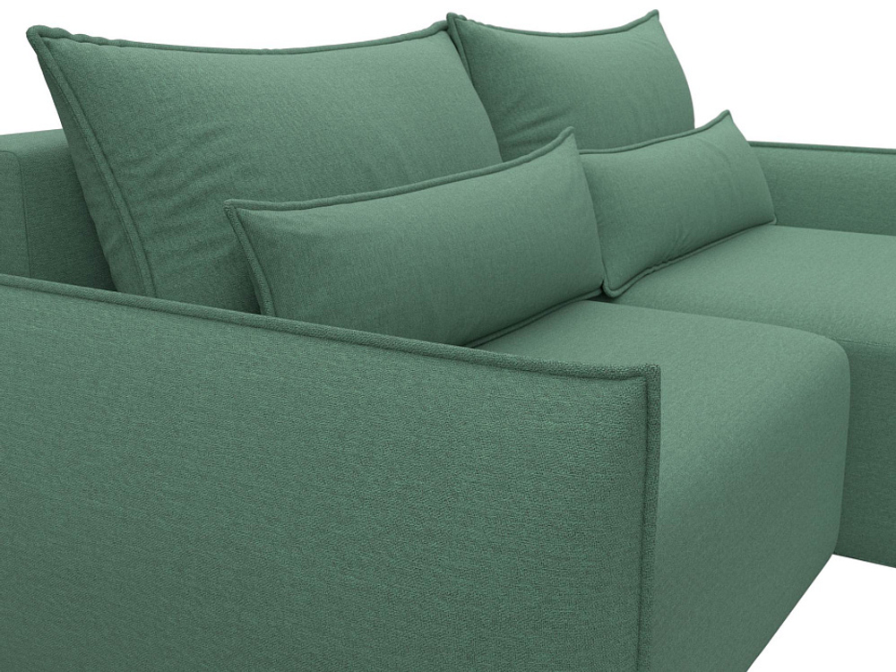 Диван угловой Лига-051 НПБ угол универсальный ЗЕЛЁНЫЙ Амур 11 зеленый