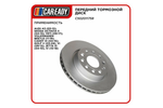 Тормозной диск CAREADY, для Audi, Skoda, Volkswagen, передний, вентилируемый, 1 шт арт. C502011758