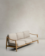 Уличный 3-х местный диван Elunda из тикового дерева и бежевой веревки