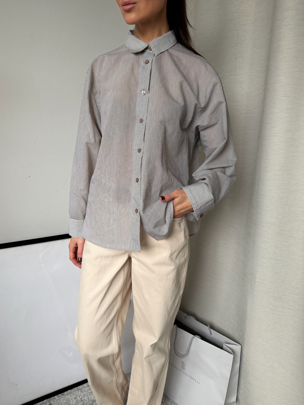 Хлопковая рубашка Massimo Dutti, М