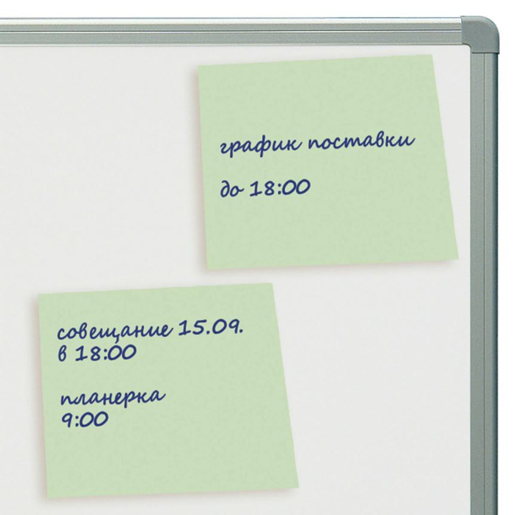 126498 Блок самоклеящийся (стикеры) STAFF 76*76мм, 100 листов, Зеленый