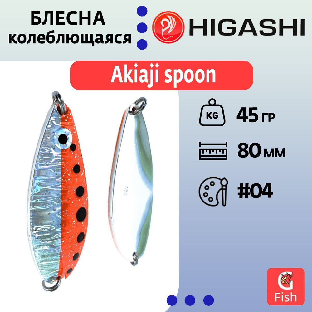 Блесна колеблющаяся HIGASHI Akiaji spoon 45g#19