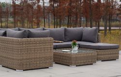 "Лунго" модуль диванный угловой с подушками, цвет соломенный