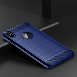 Чехол для iPhone XS цвет Blue (синий), серия Carbon от Caseport