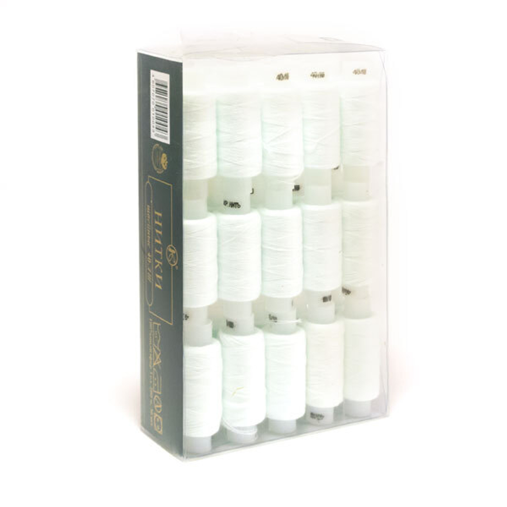 Набор ниток 40ЛШ, 200 м, 30 шт, цвет: белый ПНК им. Кирова