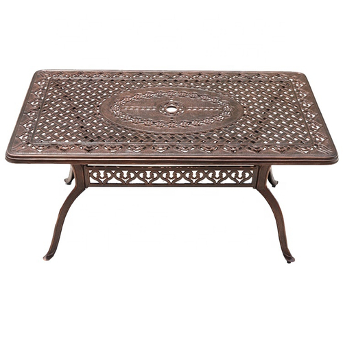 Стол из литого алюминия ВУЛКАН «VOLCANO» 90х175 — Bronze