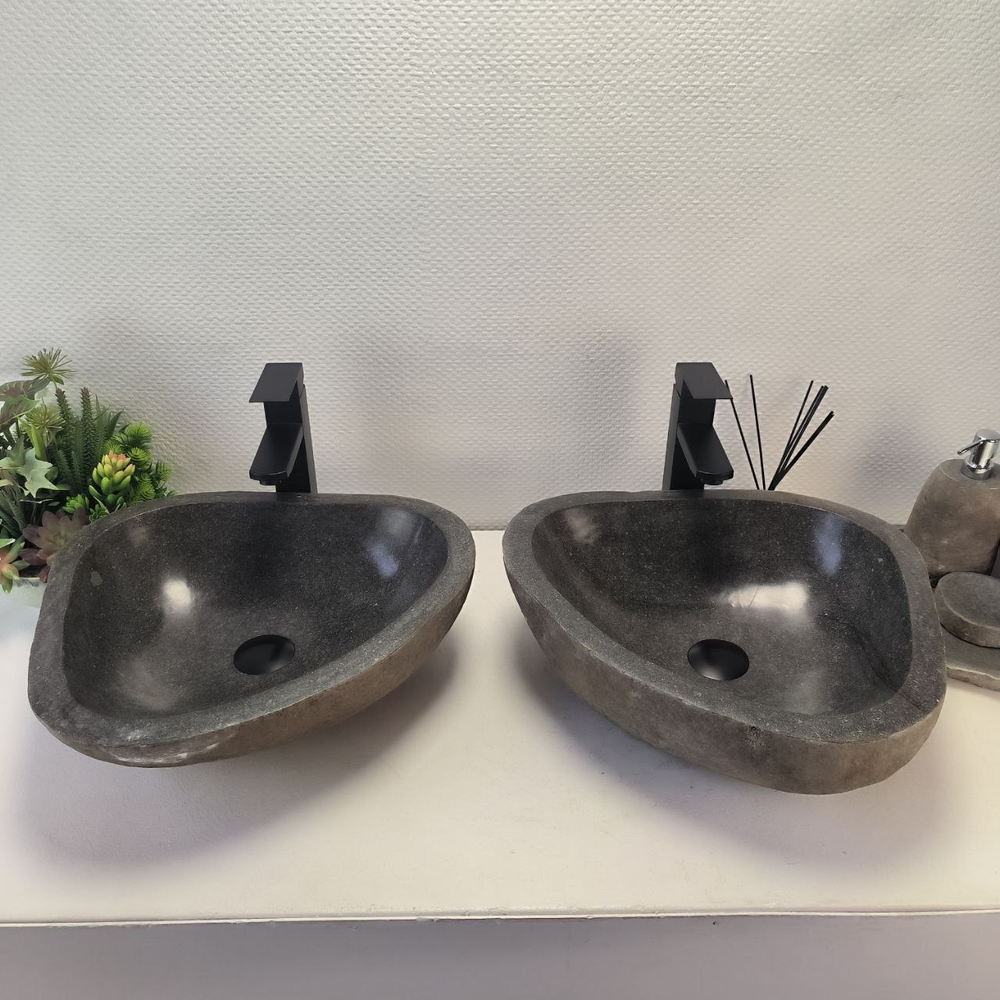 Раковина из речного камня ПАРА! RS-63698 45*41*15 2шт 0126