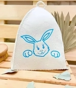 Шапка банная детская классическая с вышивкой «Крош», цвет белый, (без упаковки)