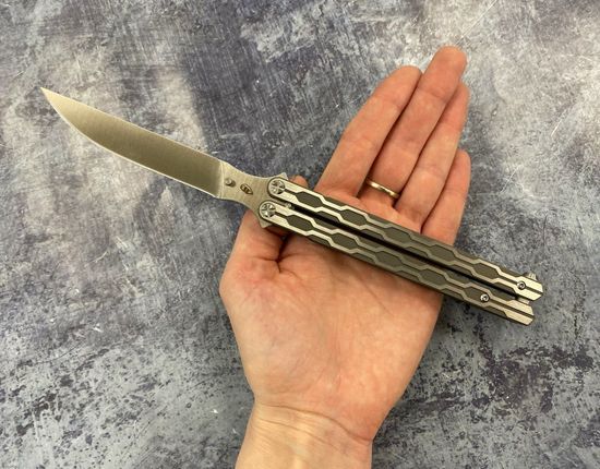 Складной нож REPTILIAN "Плазма-05" c клинком из стали CPM-S35VN, рукоять титан