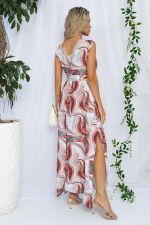 Платье Иниша (бело-бордовое) П13179-4М LT Collection